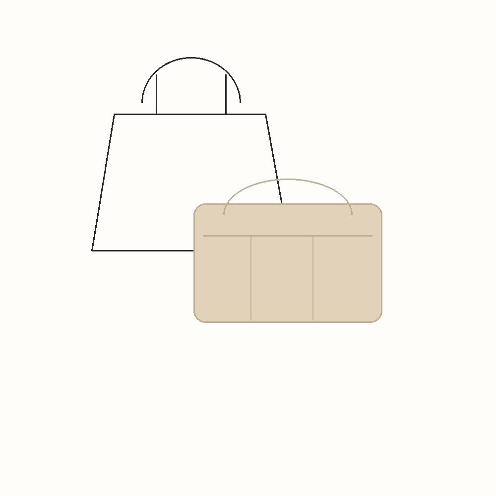White background custom felt insert for Birkin Organizer