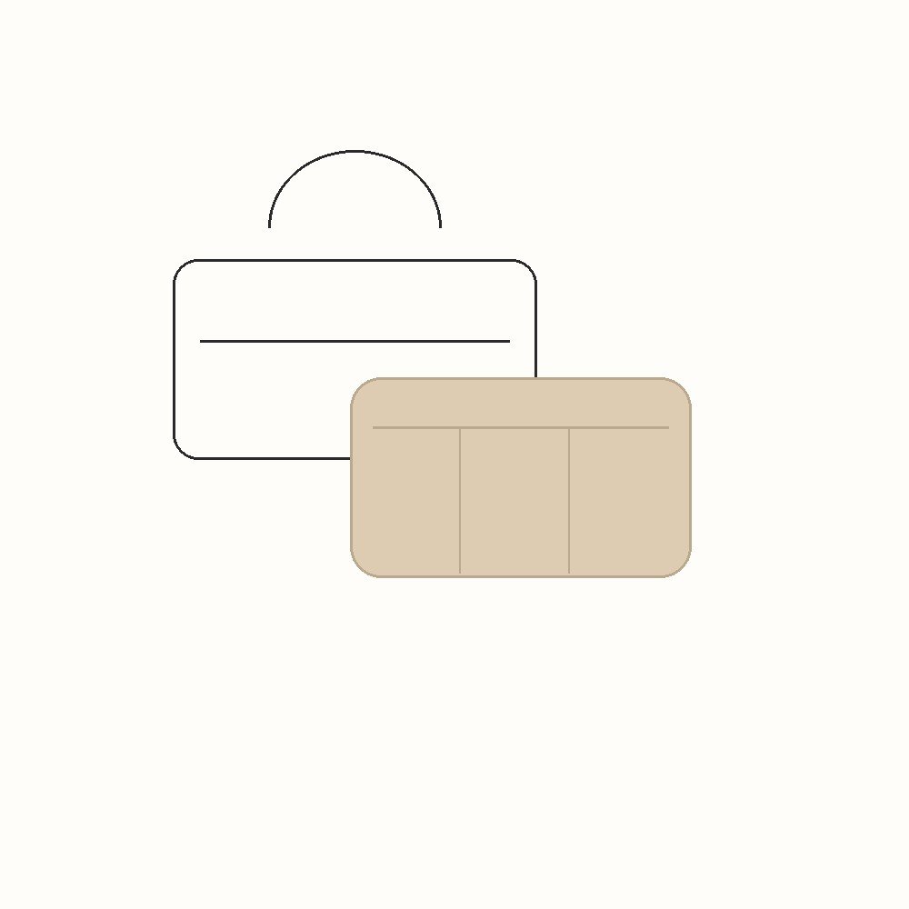 White background custom felt insert for Polene Numero Un Organizer